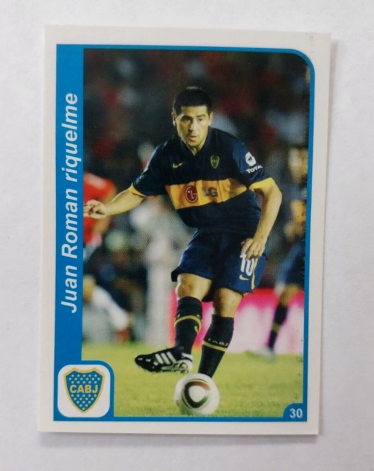 Juan Roman Riquelme 贴纸 Boca 青少年 2008 年阿根廷足球罕见非帕尼尼 — 第 3/4 张图片