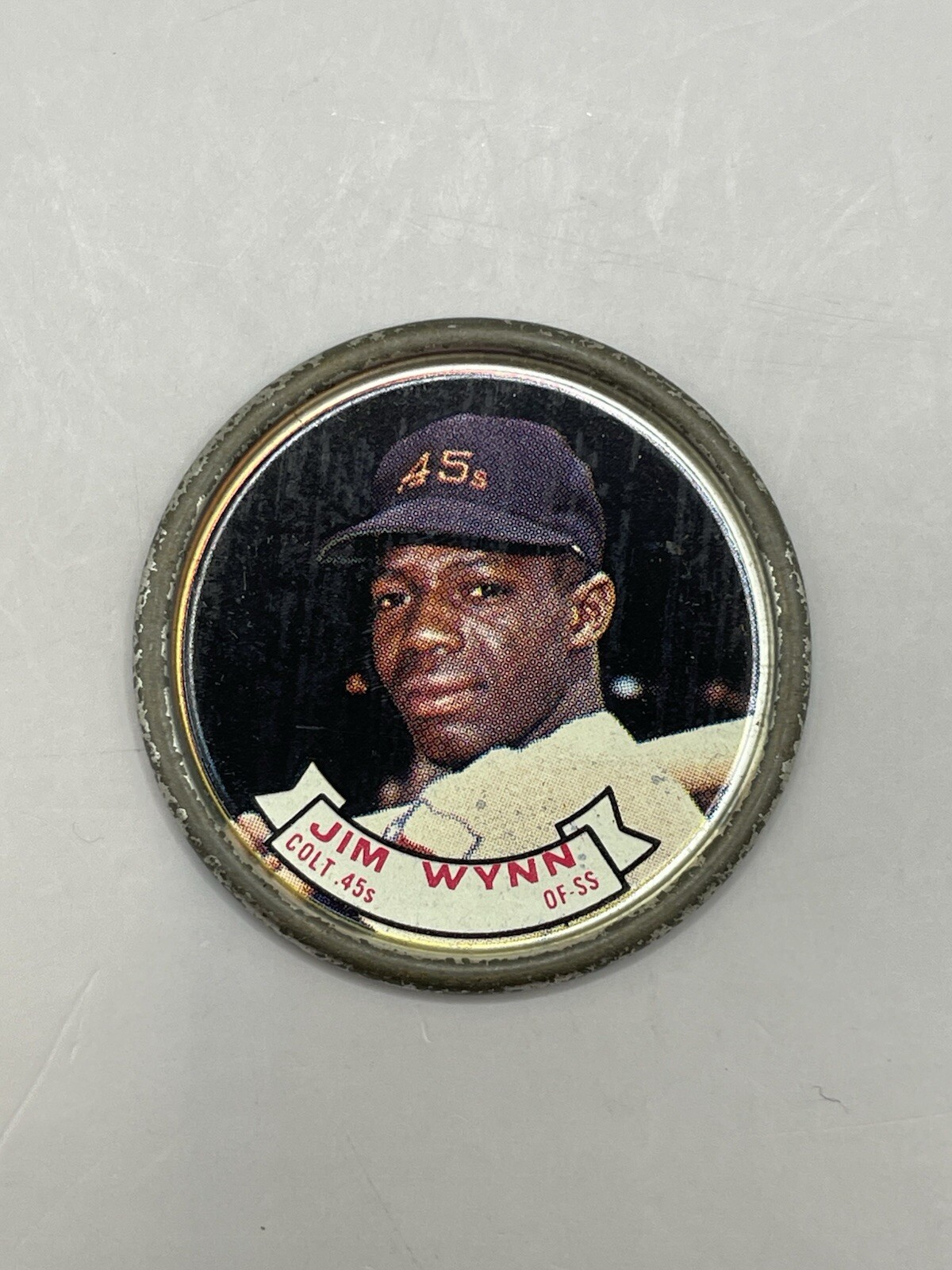 1964 Topps Coin Milk Bottle Cap - Jim Jimmy Wynn #2 Houston Colt .45s - Made USA