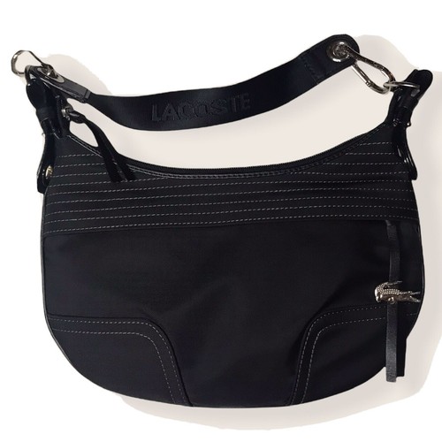 Lacoste Small Shoulder Bag Silver Hardware Metal Alligator Logo