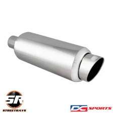 DC Sports EX-5016 Weld-On Universal Round Muffler - 3.25" Outlet Fits 2.25" Pipe
