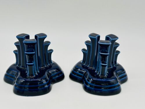 Fiesta Pyramid treppiede portacandele candelabro blu cobalto set di 2 - Foto 2 di 9