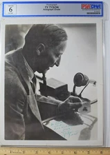 Ty Tyson (1888-1968) signed 8 x 10, radio sports pioneer Detroit Tigers, PSA/DNA