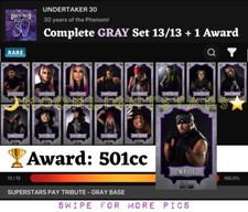 DIGITAL Topps Slam 20 SUPERSTARS PAY TRIBUTE UNDERTAKER 30 Gray Base Set + Award