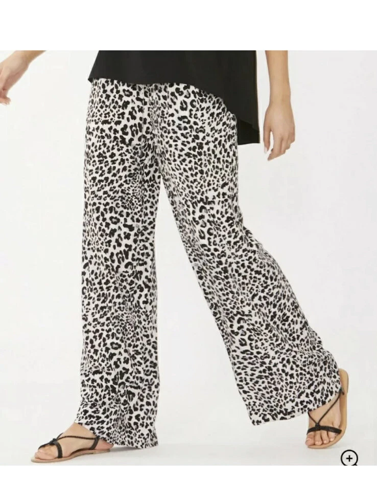 Decjuba Charlotte Cheetah Print Wide Leg Pants Women s Size Small