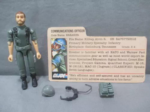 GI Joe BREAKER Complete w/ Filecard Straight Arm Vintage 1982