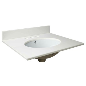 Details About 25x19 Narrow Undermount Sink Top 4 Faucet Holes Crystallized Glass White