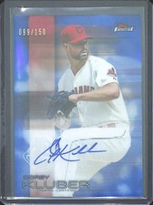 2016 Topps Finest Blue Refractor Autograph #FA-CKL Corey Kluber No 99 of 150