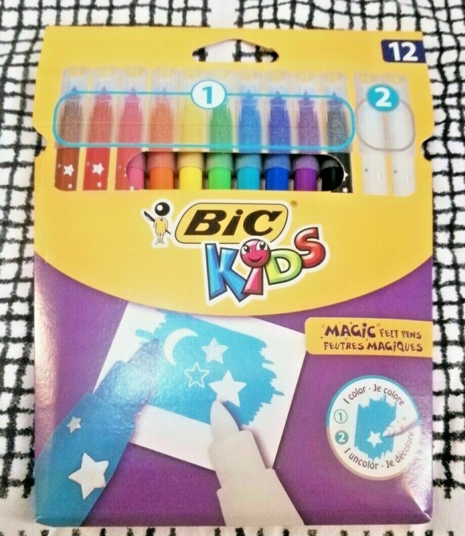 Bic Kids Magic Felt Pens 10 Colouring Felt Pens Erasable Ink