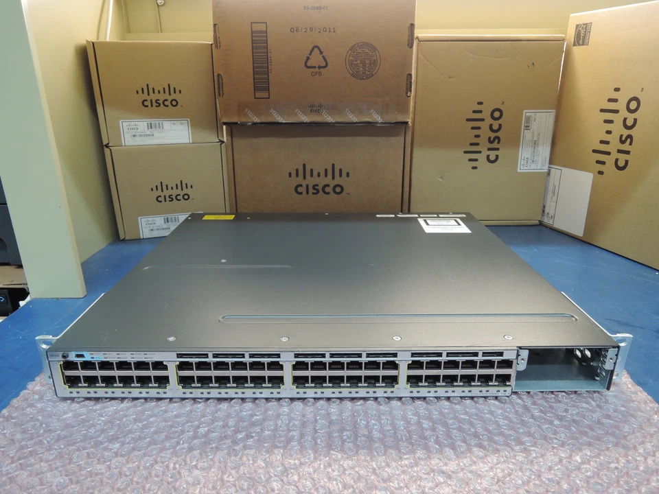 Cisco WS-C3750X-48P-L 48 port GIG POE Switch with C3x-10G module . 90day wrnty - Image 2 of 4