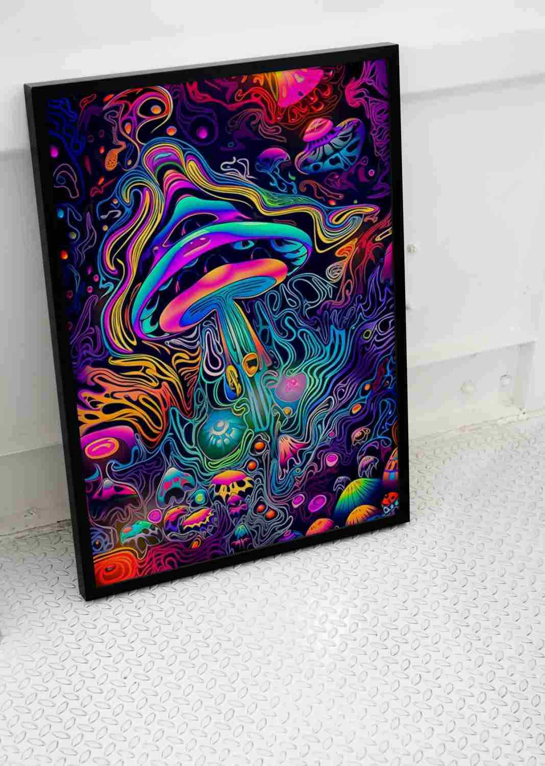 TRIPPY MUSHROOMS POSTER PSYCHEDELIC ART SIZE -A3 -A4 SIZE | eBay UK