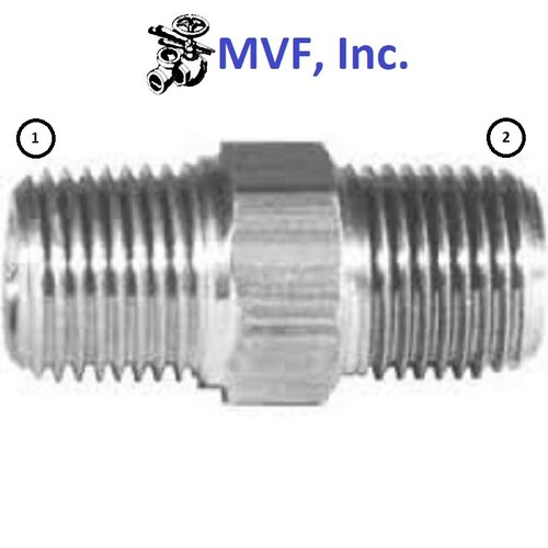 Hex Nipple 1/8" x 1/8" Male NPT 316 Stainless High Pressure 5404-02-02-SS HSME - Picture 1 of 5