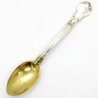STERLING SILVER GORHAM CHANTILLY 4-1/8'' GOLD WASH BOWL DEMITASSE SPOON .925
