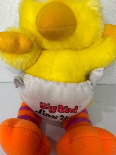 Vintage 12” Hasbro Softies Sesame Street Big Bird “Luvs You” Diaper Plush Animal - Picture 2 of 7