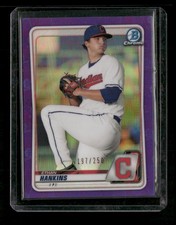 Ethan Hankins 2020 Bowman Draft Chrome Purple #BD-141 #/250 Cleveland Indians