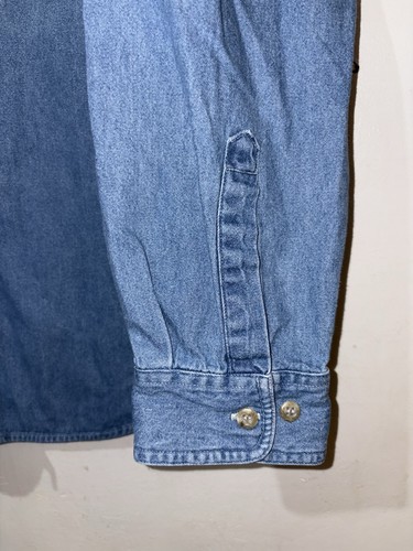 Dickies Denim Work Shirt Mens XL Blue Long Sleeve Pockets Cotton Button Up - Picture 5 of 8
