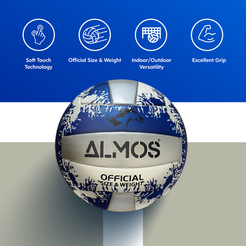 Almos Soft Touch Pro Volleyball - Offizielle Größe 5 - Indoor & Outdoor Einsatz - Bild 3 von 5