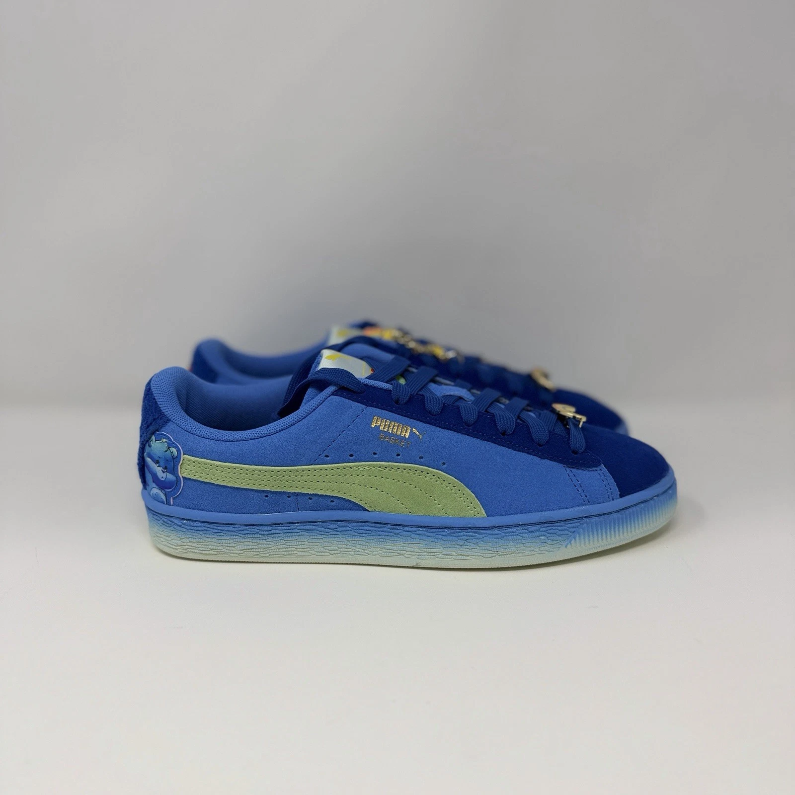 Women Size 9 PUMA Basket Grumpy Grouchy Lace Up Blue Sneakers Casual 406902 01