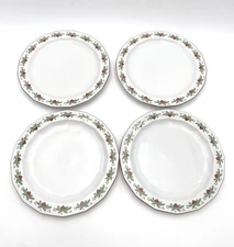 Porsgrund Norway Hearts and Pines 10 inch Dinner Plates Lot Of 4
