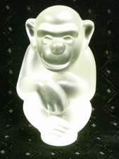 🇫🇷  STATUETTE SINGE CRISTAL DE SÈVRES DÉPOLI SCULPTURE ANIMALIÈRE