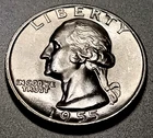 🟅 BU/UNC 1955 90% Silver Wash. 25¢ - 71-Year-Old Coin