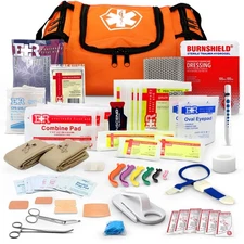 First Responder Fully Stocked Trauma Aid Kit – Orange
