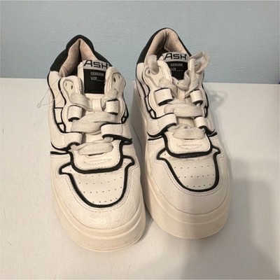 ASH White Black Low Top Athletic Sneakers Lace Up women