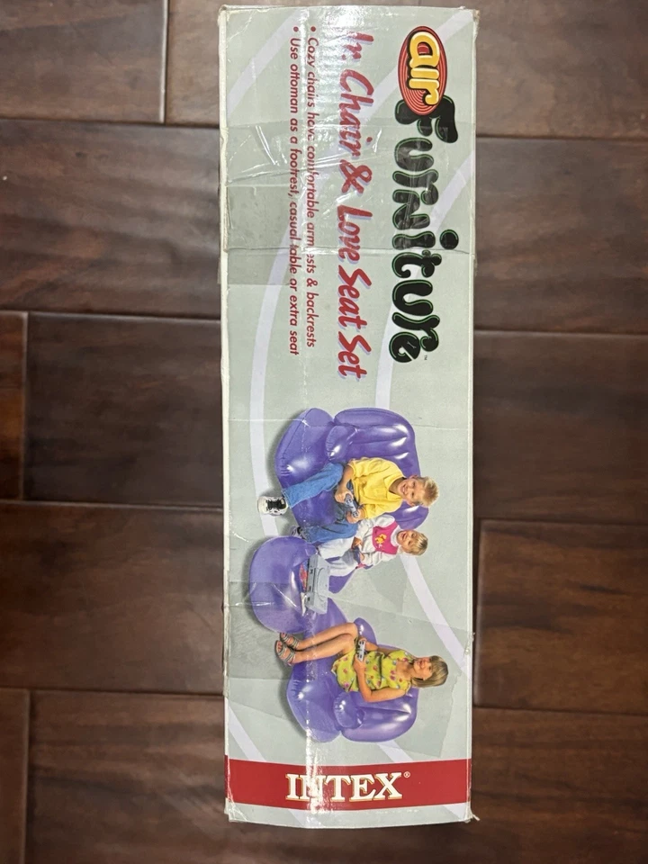 Juego de sillones inflables vintage años 90 Y2K Intex Air Furniture Jr púrpura Foto 4 de 4