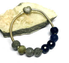 8 Pcs. Blue Aventurine And Labradorite Gemstone 5mm Large Hole Beads 12mm Beads