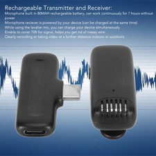 Wireless Lavalier Lapel Microphone Condenser Mic For Laptops Tablets Phone