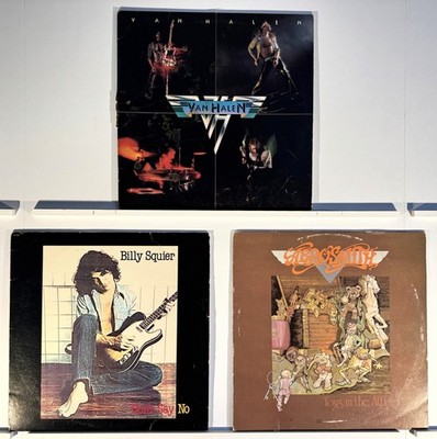 Van Halen Aerosmith Toys in the Attic Billy Squier Don't Say No Vinyl 3 LP Lot