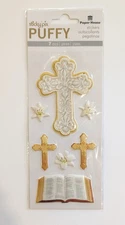 Puffy Crosses & Bible Christian Religion Scrapbooking Stickers By Paper House
