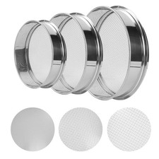 3PCS Soil Sifter Set with 5mm, 3mm, 1mm Mesh - Rock Garden Sieve for Sand, So...