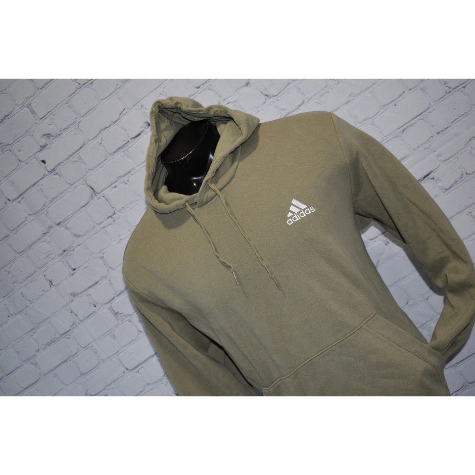 Adidas Sudadera con Capucha Pullover Para Hombre XL Rendimiento Poliéster Algodón Verde Bolsillo Frontal Foto 4 de 4