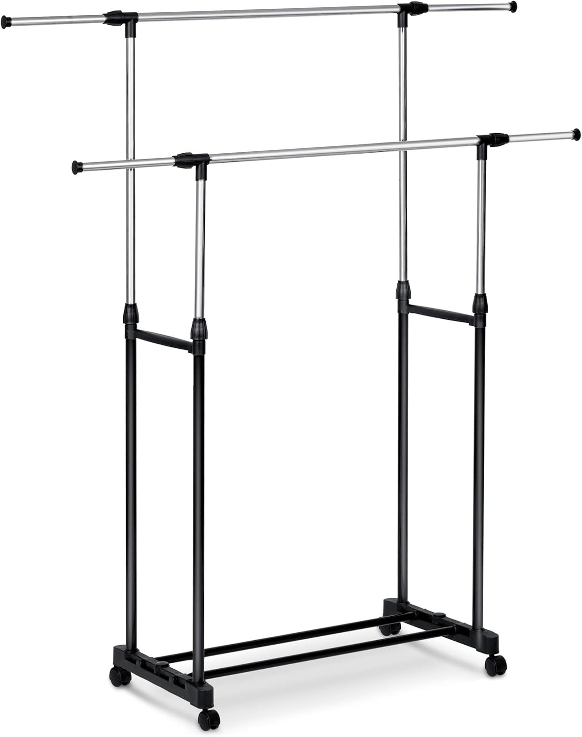 Stender Appendiabiti Professionale su Ruote Metallo 2 Barre