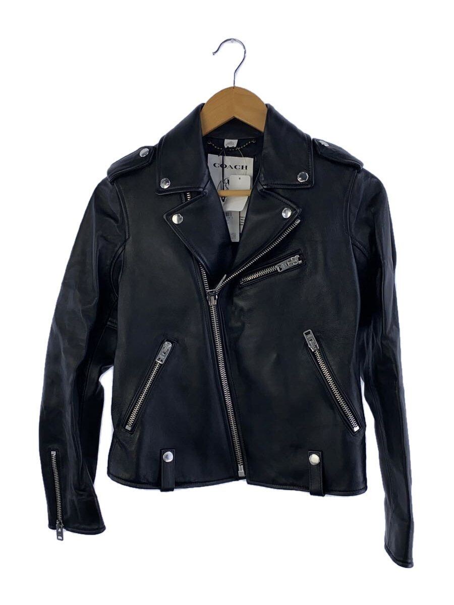COACH LEATHER JACKET MOTO Black XS SHEEP BLK CI472 Used | eBay