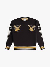 RHUDE MEN'S EAGLE SOUVENIR KNIT CREWNECK