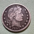 1897 BARBER SILVER QUARTER Full Liberty Fine 25c