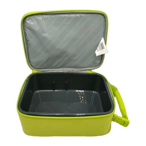 Fulton Upright Insulated Lunch Bag Hardliner Bright Green Zipper Closure School - Picture 5 of 11