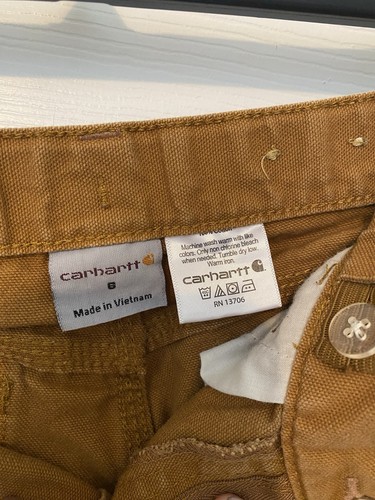 Carhartt Kids Size 6 Carhartt Brown Color Dungarees Pants Boys - Picture 6 of 13