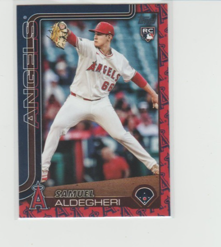 2025 TOPPS SERIES 2 SAMUEL ALDEGHERI TEAM LOGO COLOR BORDER ANGELS #438