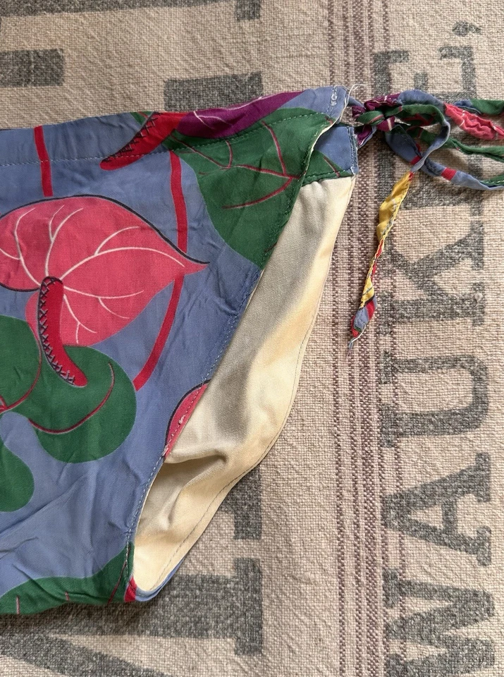 Baús de natação havaianos vintage da década de 1940 para meninas Keikimalo azul rosa - Imagem 3 de 4