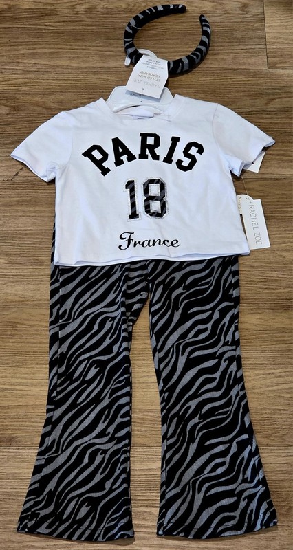 Rachel Zoe Girls New 3 Pc Top,pant,headband Size 5 NWT