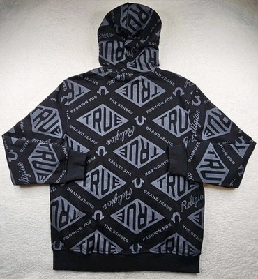 パーカー TRUE RELIGION / FULL ZIP SWEAT HOODIE True Religion Diamond Logo Full Zip Sweatshirt Hoodie Size M Black