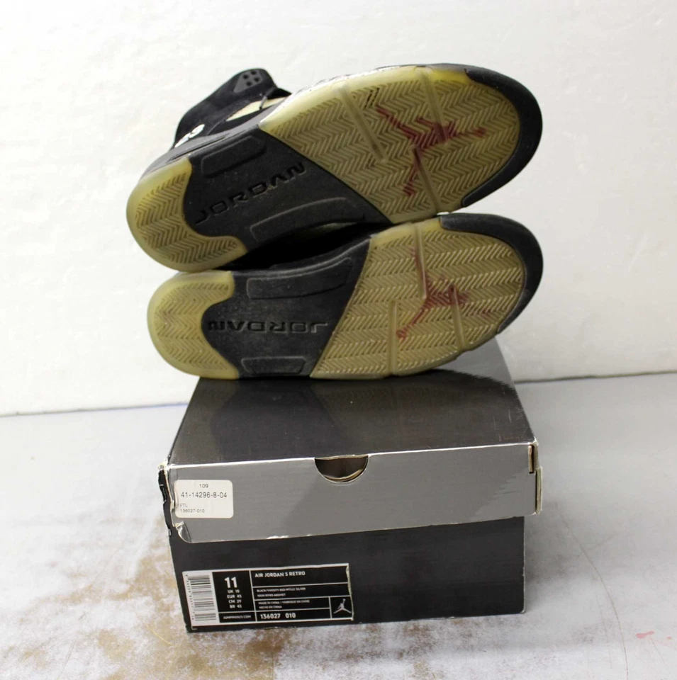 Air Jordan 5 2011 retro metálico (136027-010) talla 11 DS Foto 3 de 4