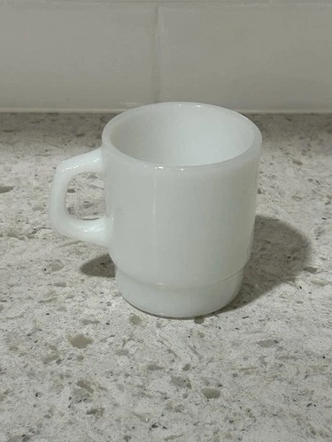 Vintage Anchor Hocking Fire King Milk Glass White Mug Made In USA