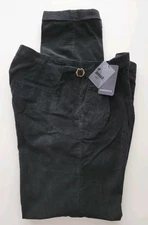 NEW Studio Suits Pants Hand Crafted Black Corduroy Sz (38) 40 x 36  Adjustable 