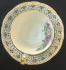 Aynsley Bone China Cup & Saucer - number C958 - Teal & Gold with Floral Design — photo 2