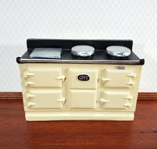 Dollhouse AGA Style Cooker Stove Oven Cream Large 1:12 Scale Miniature Kitchen
