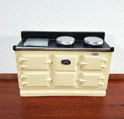 DOLLS HOUSE EMPORIUM Dollhouse AGA Style Cooker Stove Oven Cream Large 1:12 Scale Miniature Kitchen