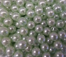 350 pcs Mint Green Loose Artificial Plastic Pastel Pearls 8mm Round Craft Beads